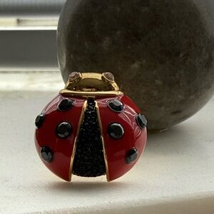 Kate Spade NY ♠️♥️ Red and Black Ladybug Ring Size 6